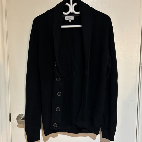 Le Chateau Black Mens Shawl Sweater Small - Picture 4 of 5